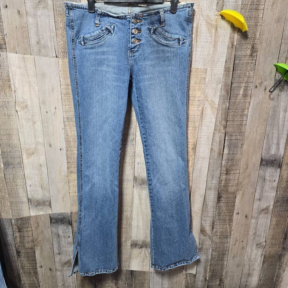 Desert Diva Vintage Y2K Low Rise Button Fly Flare Jeans 29